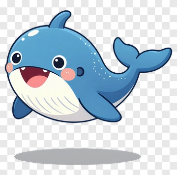 Cute Blue Whale PNG