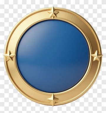 Gold Medal With Blue Center PNG