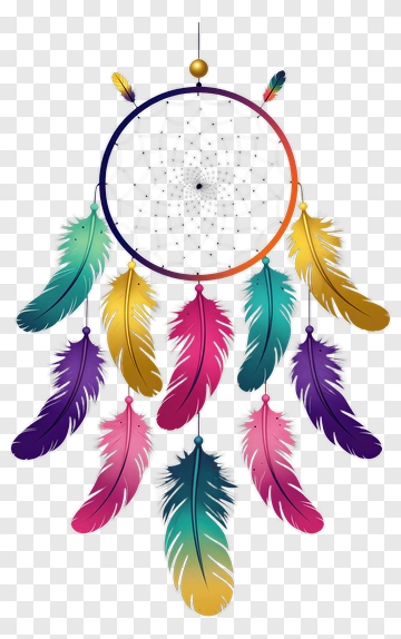 Colorful Dream Catcher With Feathers PNG
