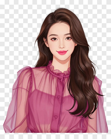 Portrait Of A Smiling Woman With Long Hair PNG