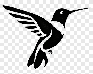 Black And White Hummingbird Silhouette PNG
