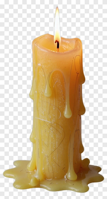 Melting Candle With Warm Glow PNG