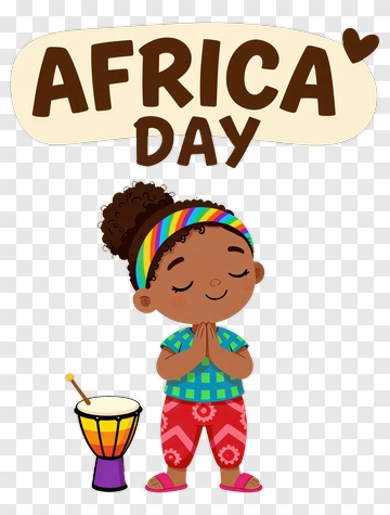 African Day Child With Djembe PNG