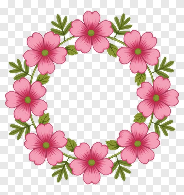 Pink Flower Wreath PNG