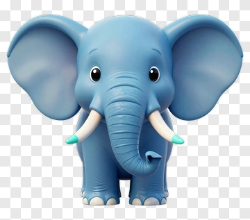 Blue Cartoon Elephant PNG