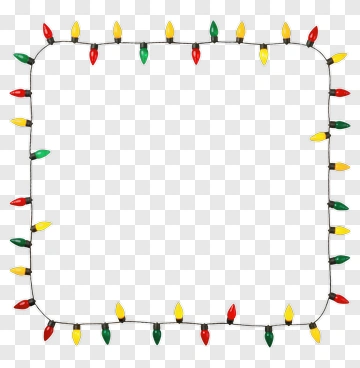 Festive Lights Forming Square Frame PNG