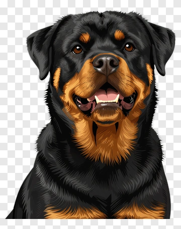 Rottweiler Portrait PNG