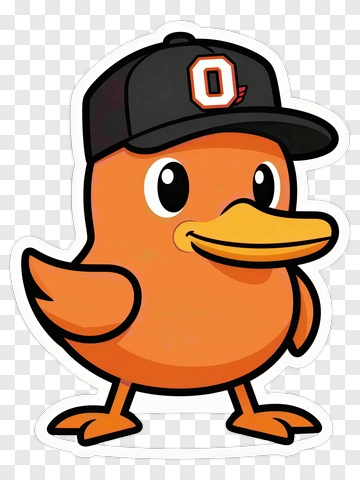 Orange Duck Sports Mascot PNG