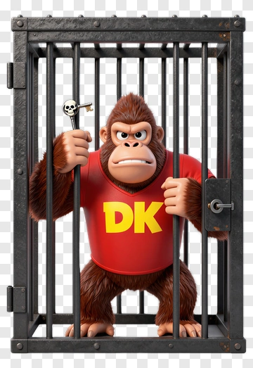 DK The Gorilla In A Prison Cell PNG