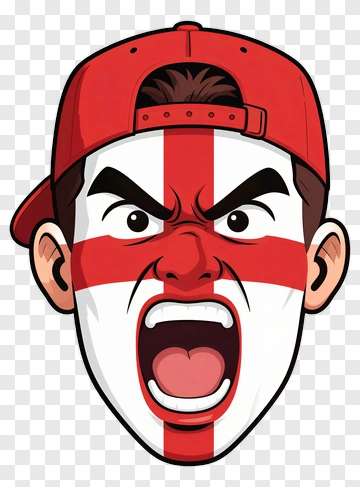 Angry Fan With Red Cap And Mask PNG