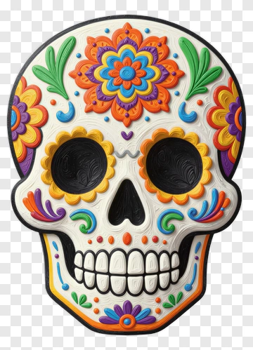 Colorful Decorative Skull PNG