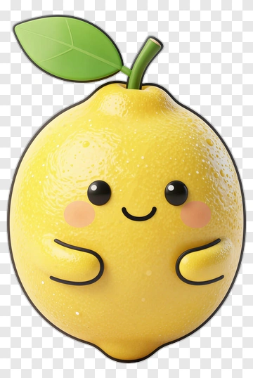 Cute Lemon Character PNG