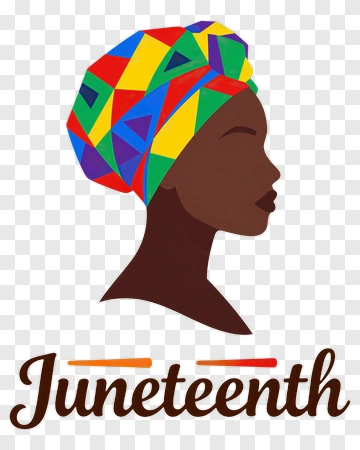 Juneteenth Woman With Colorful Headwrap PNG
