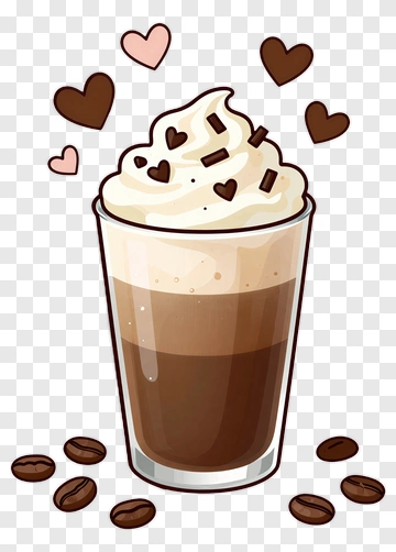 Whipped Cream Coffee With Chocolate Sprinkles PNG