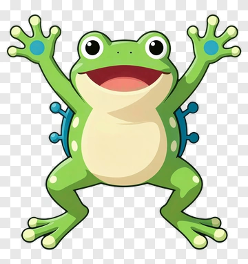 Happy Frog Cartoon Character PNG