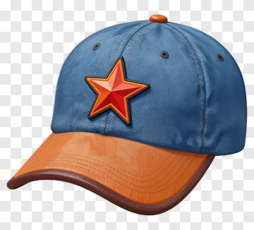 Blue Baseball Cap With Star Emblem PNG