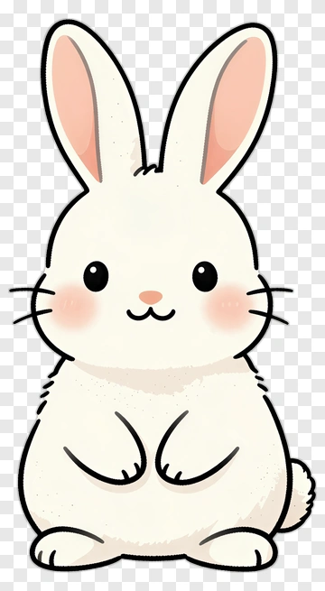 Cute White Bunny PNG