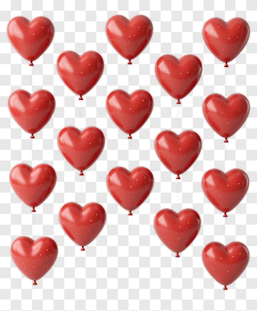 Red Heart Balloons PNG