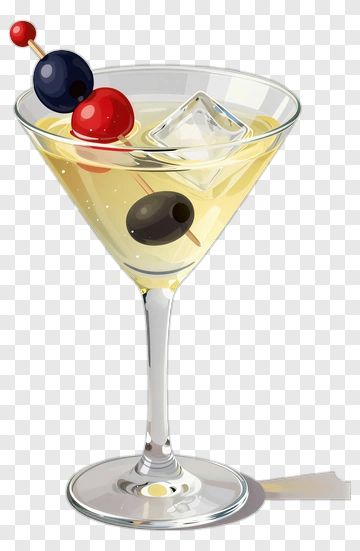 Classic Martini Glass With Garnish PNG