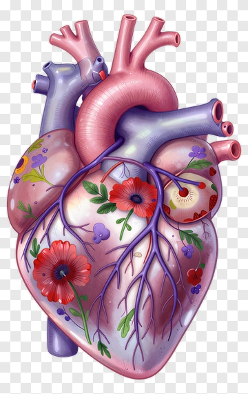 Heart With Floral Design PNG