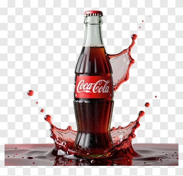 Coca-Cola Bottle With Liquid Splash PNG