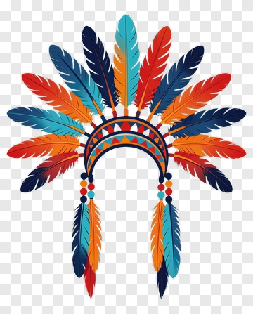 Vibrant Feather Headdress PNG