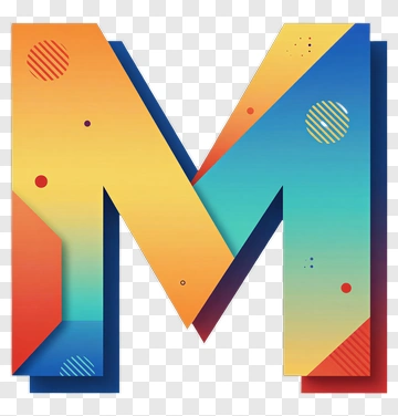 Modern Gradient Letter M Design PNG