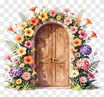 Floral Archway Door PNG