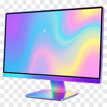 Modern Monitor With Rainbow Screen PNG