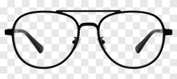 Black Aviator Glasses PNG