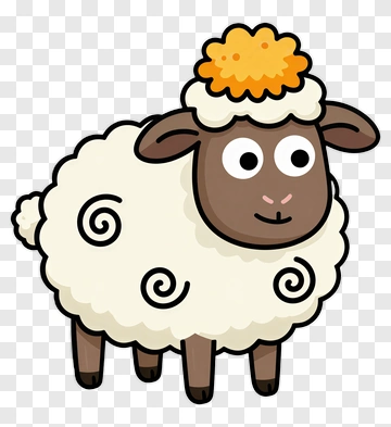 Sheep With Flower Hat PNG