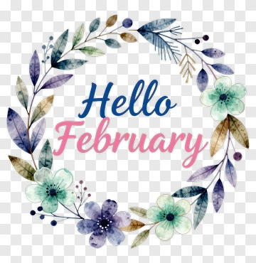 Hello February Wreath PNG