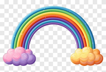 Rainbow With Clouds PNG