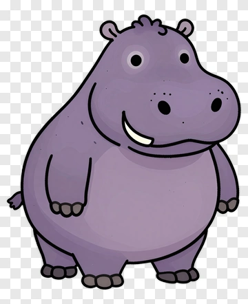 Cute Purple Hippo PNG