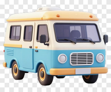 Blue And Yellow Van PNG