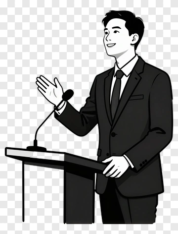 Man Speaking At Podium PNG