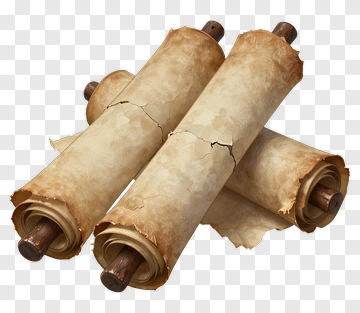 Ancient Scrolls With Cracked Papyrus PNG