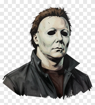 Michael Myers In Hand-Drawn Portrait PNG