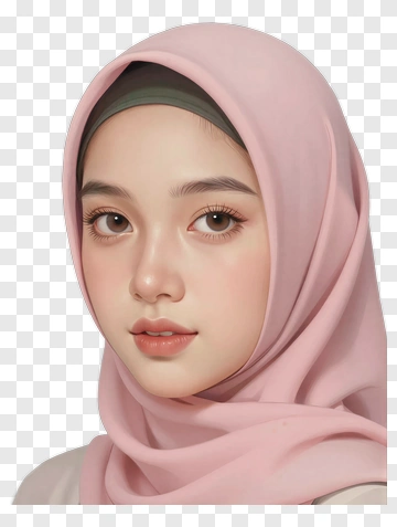 Woman Wearing Pink Hijab PNG