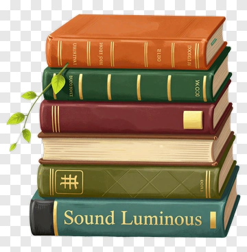 Stack Of Colorful Books With Leaves PNG