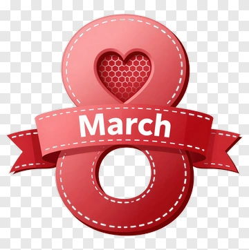 Red Number Eight With Heart And Ribbon PNG