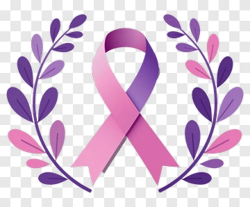 Pink And Purple Ribbon Wreath PNG