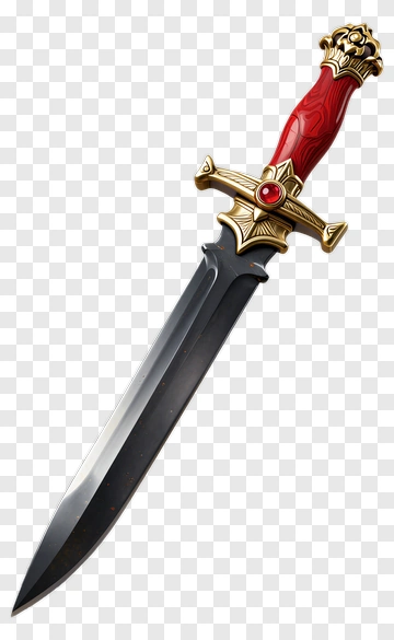 Elegant Sword With Red Grip PNG
