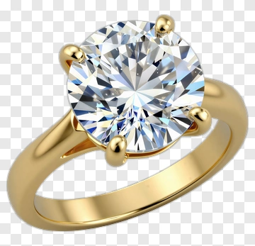 Gold Diamond Engagement Ring PNG