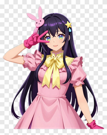 Anime Girl In Pink Dress PNG