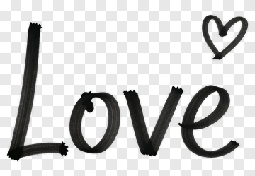 Handwritten Love With Heart PNG