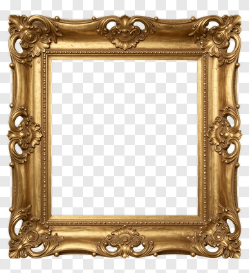 Golden Ornate Picture Frame PNG