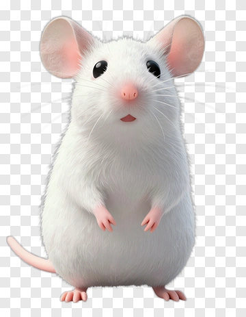 Cute White Mouse PNG