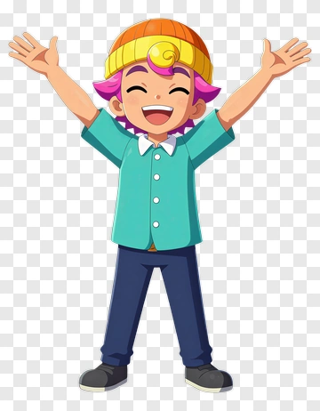 Happy Cartoon Boy With Outfit PNG
