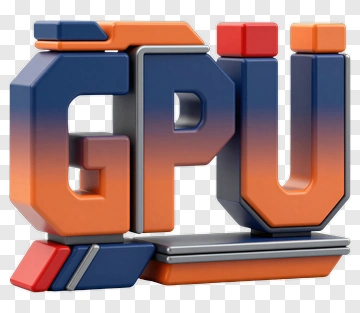 3D GPU Logo With Gradient Colors PNG